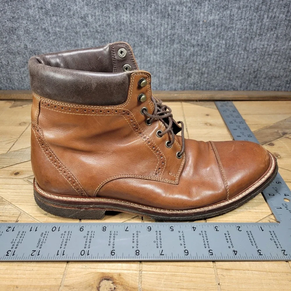 Johnston & Murphy Connelly $200 Men's Cap Toe Boots Size 10 M Crepe Sole 27-1233
